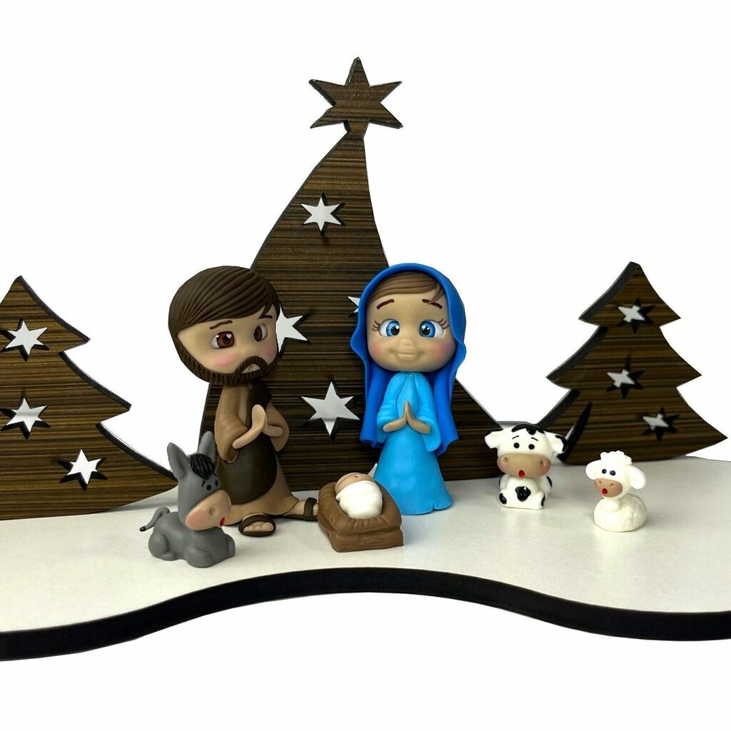 Presépio Biscuit com Display aberto em MDF