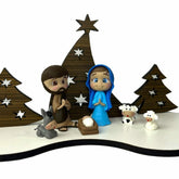 Presépio Biscuit com Display aberto em MDF