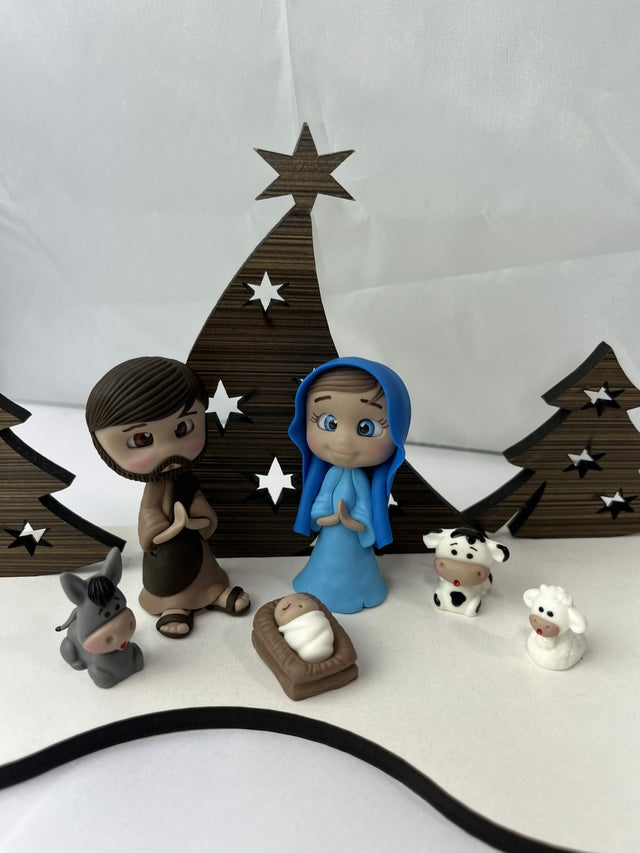Presépio Biscuit com Display aberto em MDF