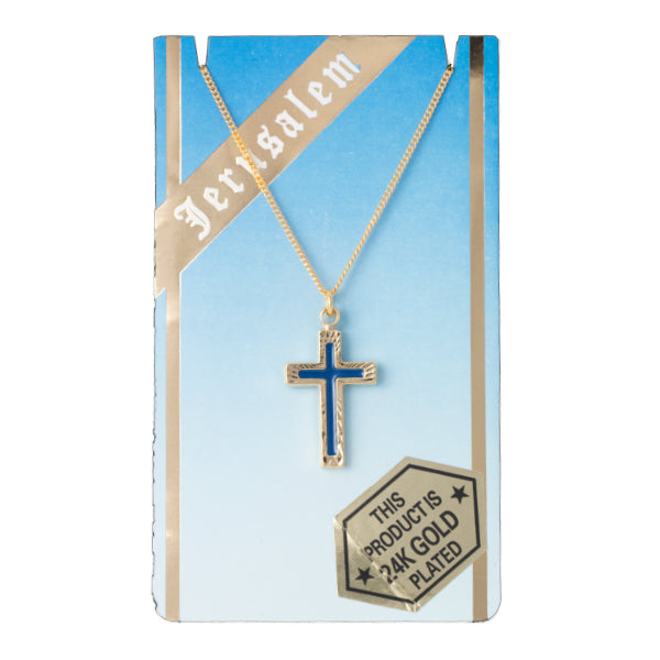 Colar crucifixo azul Jerusalém